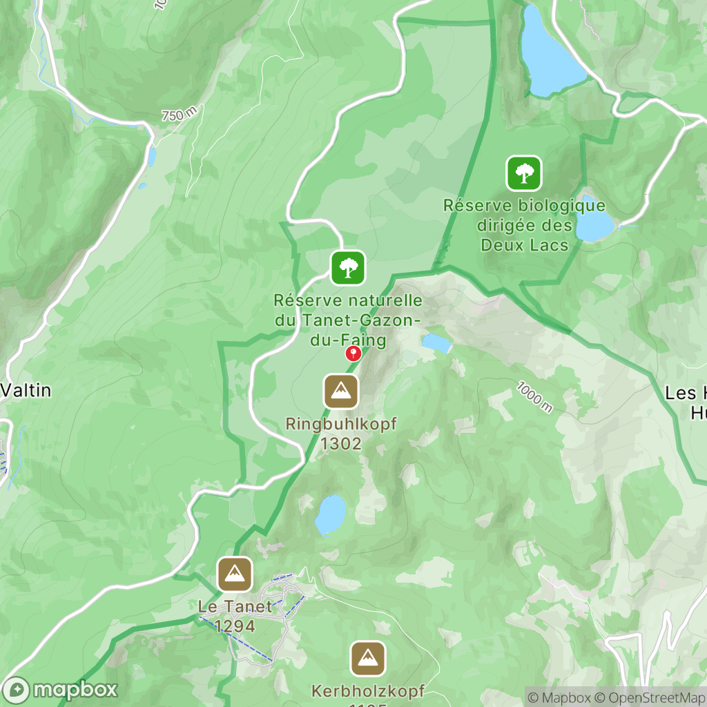 Carte de la zone de délimitation de randonnee-lac-des-truites-haut-rhin