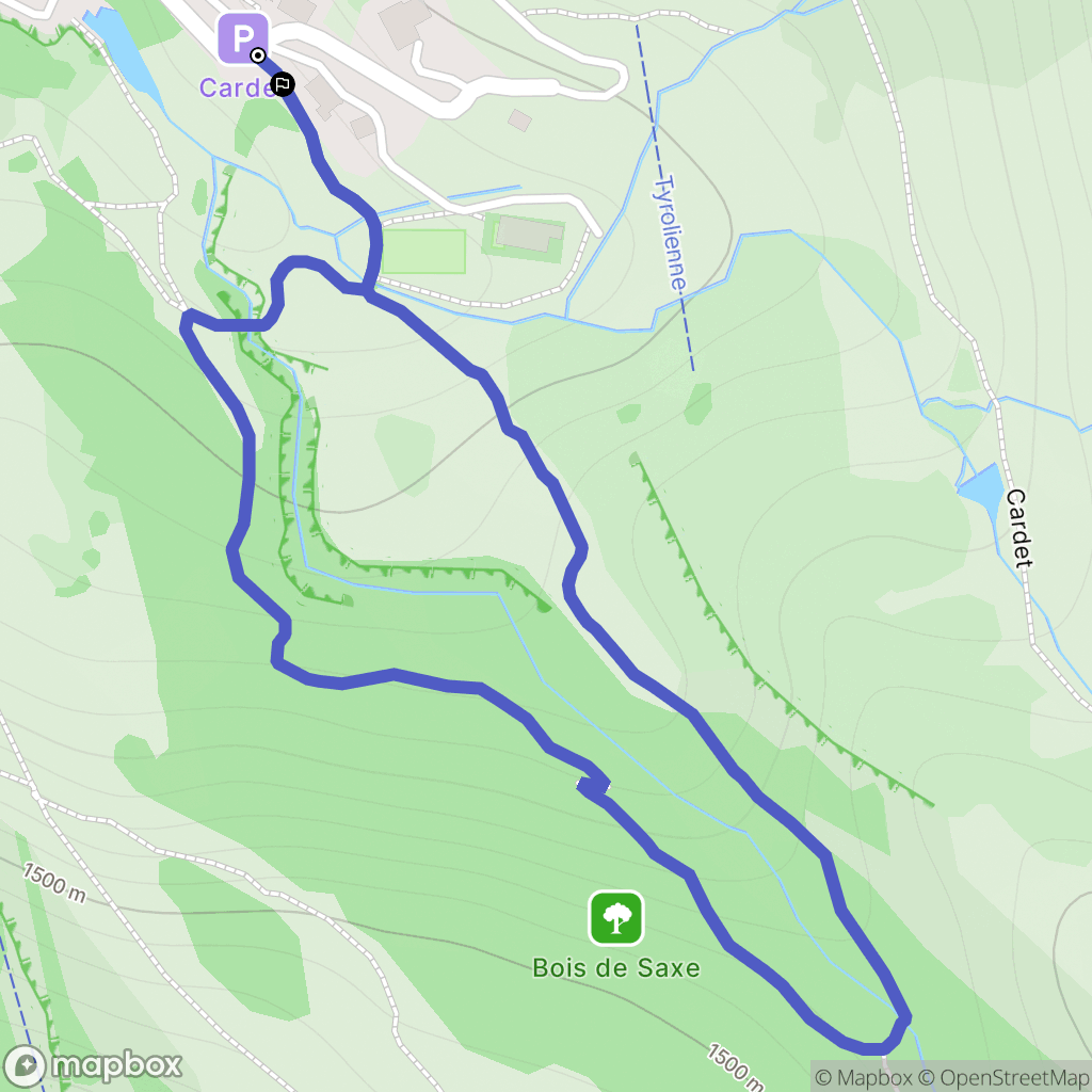 Eaux-Bonnes : carte du parcours de randonnée - France