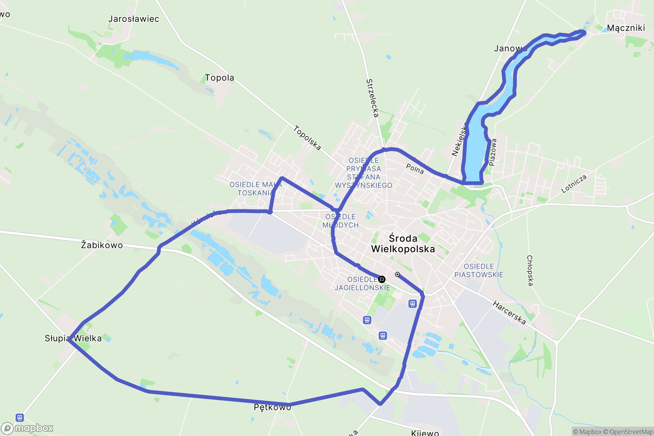 Środa Wielkopolska: mapa trasy - Poland