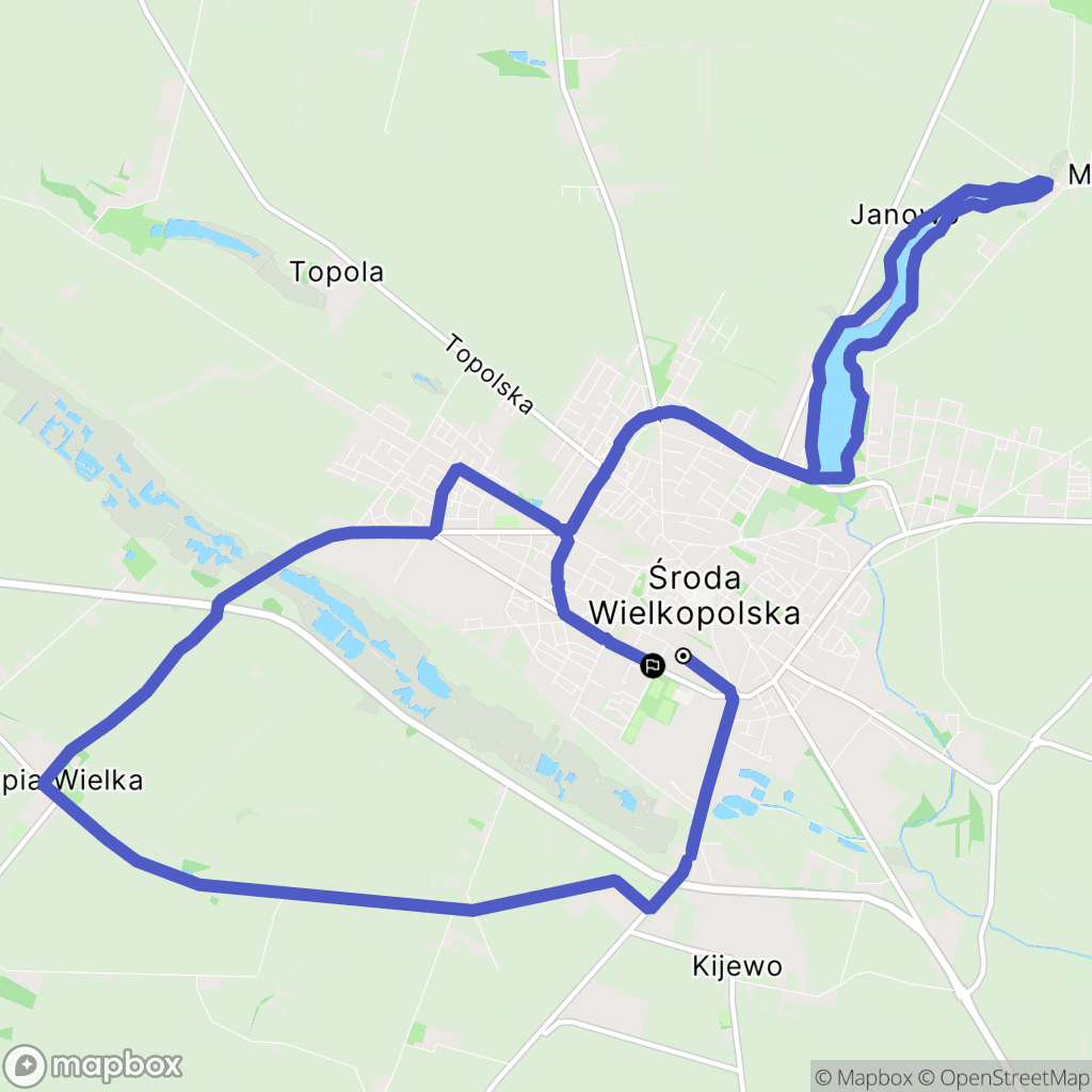 Środa Wielkopolska: mapa trasy - Poland