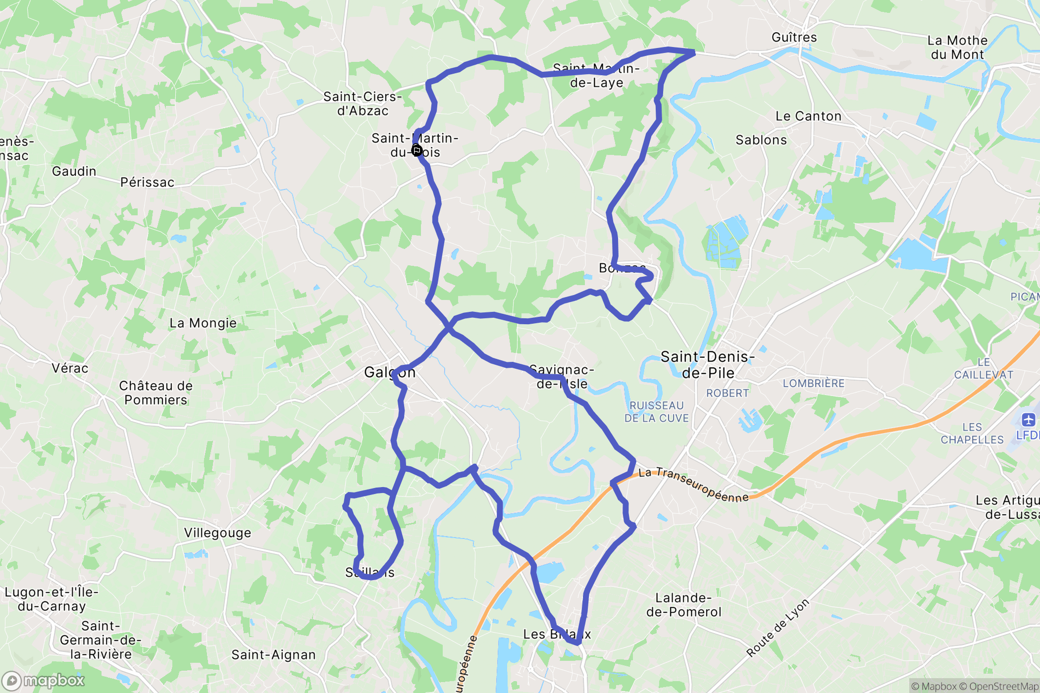 Saint-Martin-du-Bois : carte du parcours de randonnée - France