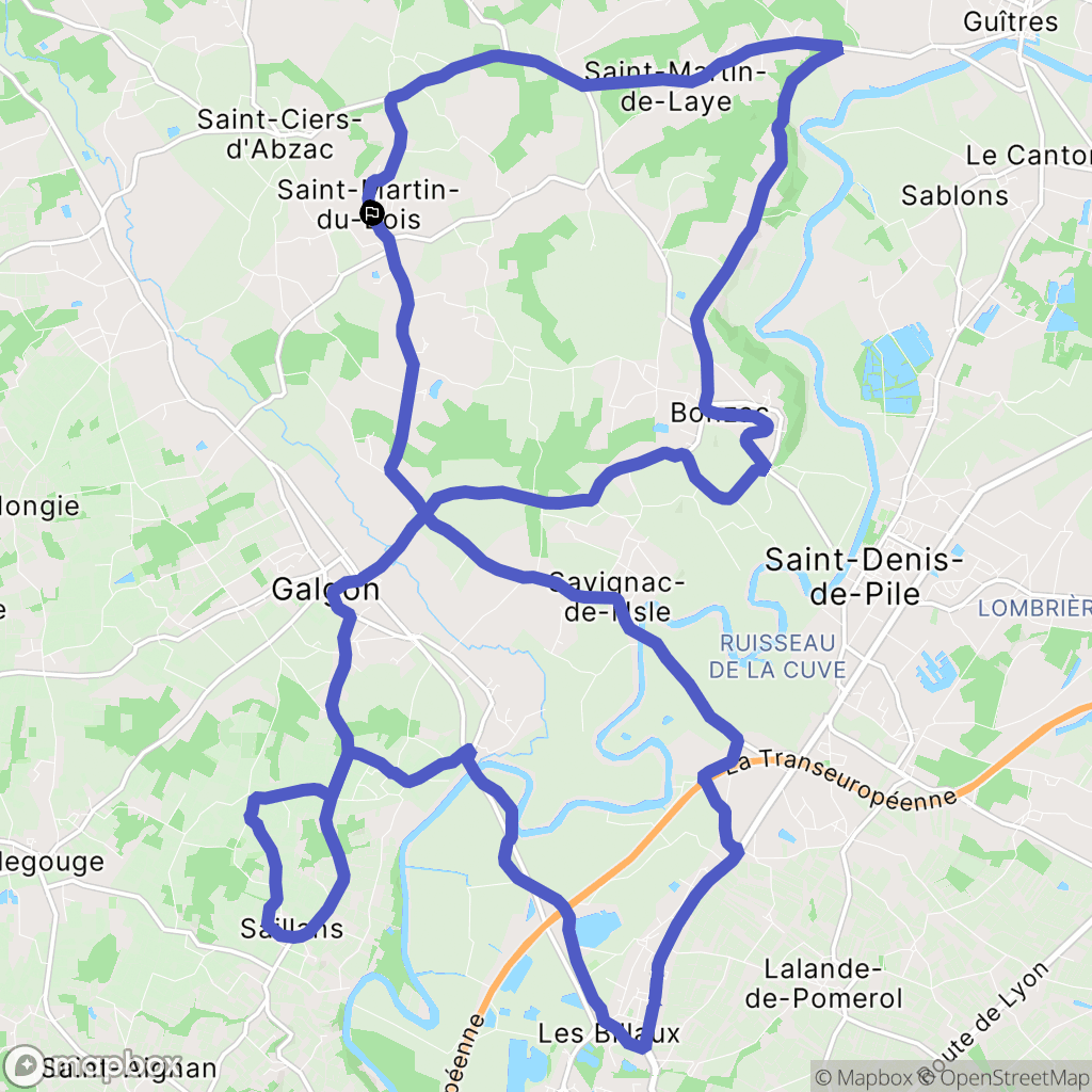 Saint-Martin-du-Bois : carte du parcours de randonnée - France