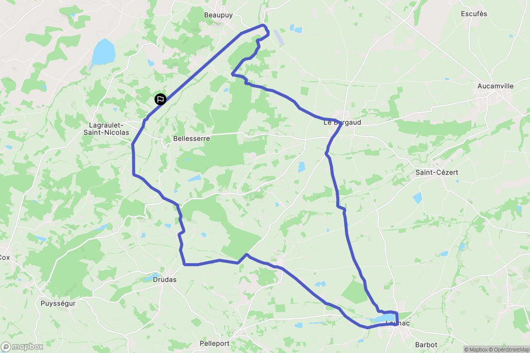 Lagraulet-Saint-Nicolas : carte du parcours de randonnée - France