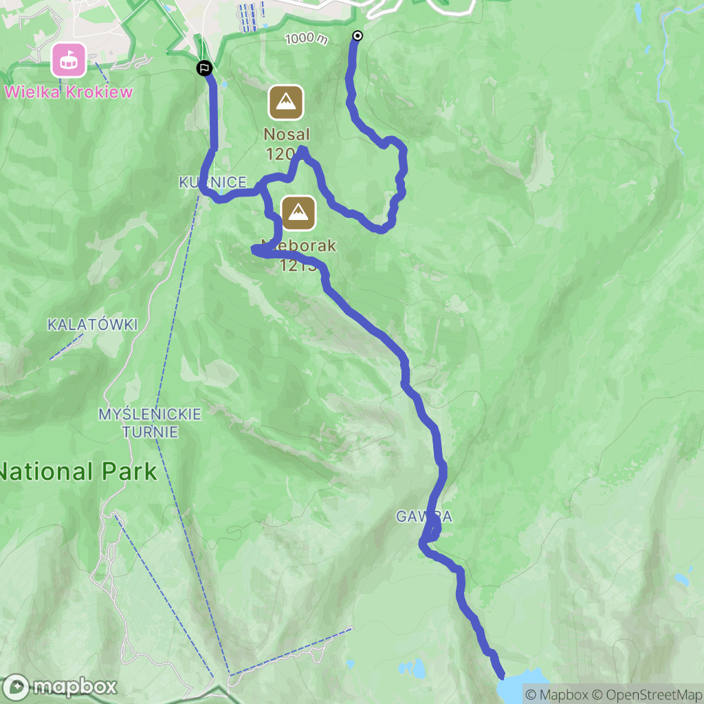 Zakopane: mapa trasy - Poland