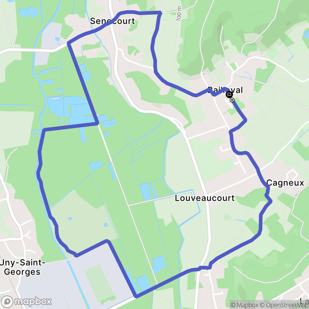 Bailleval : carte du parcours de randonnée - France