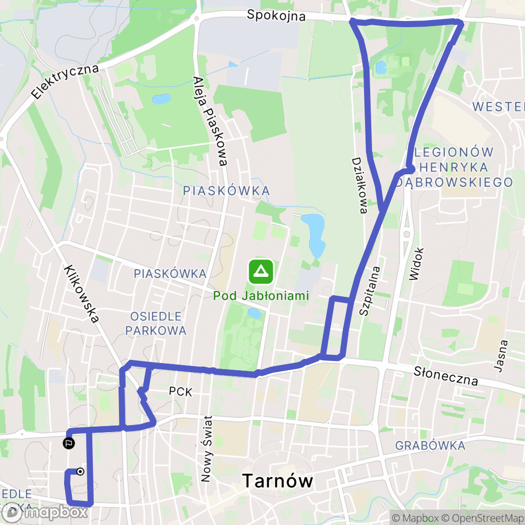 Tarnów: mapa trasy - Poland