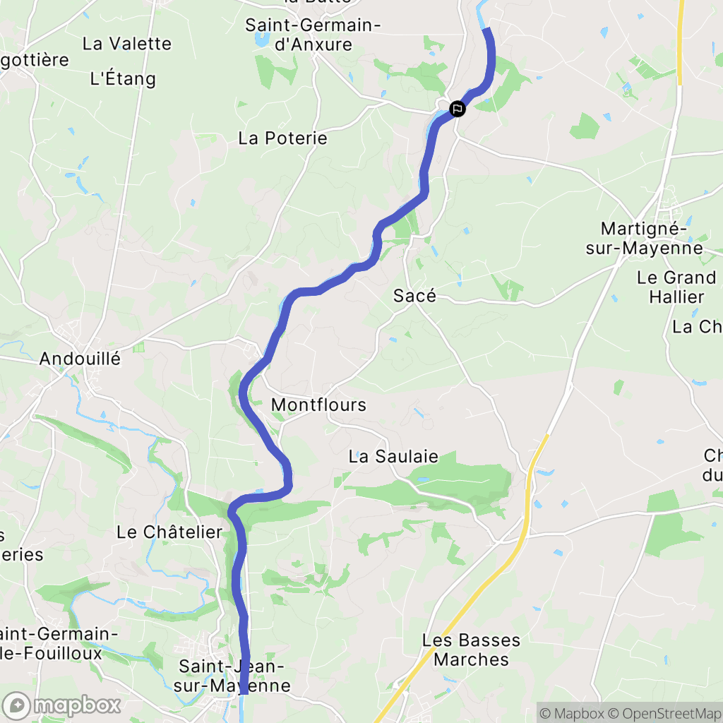 Martigné-sur-Mayenne : carte du parcours de randonnée - France