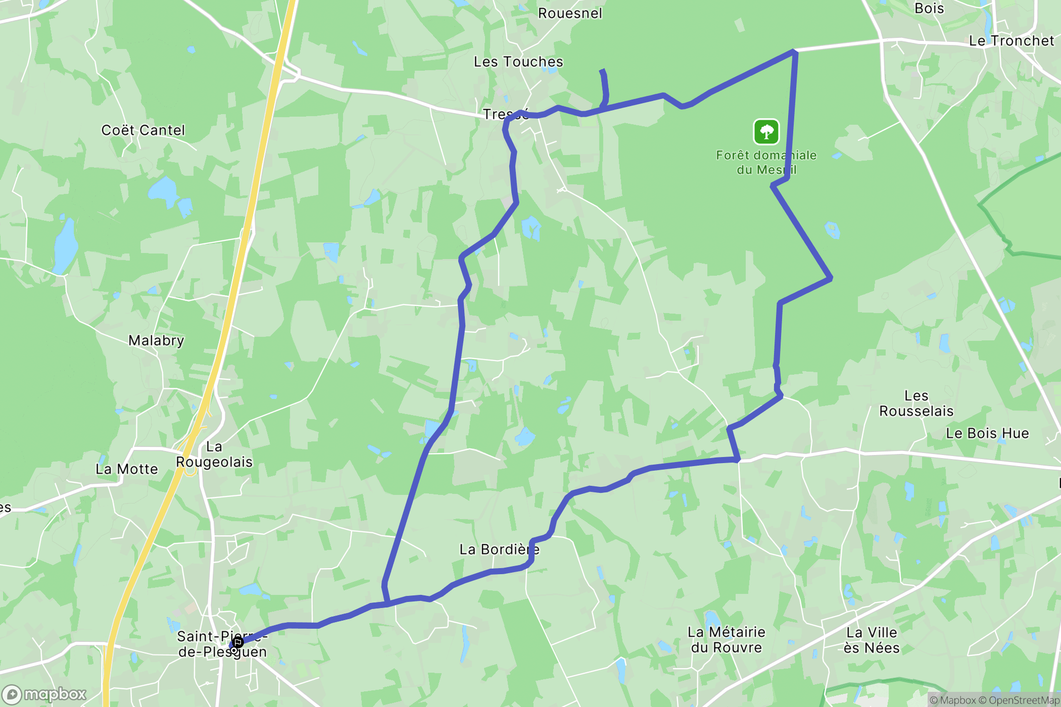 Mesnil-Roc'h : carte du parcours de randonnée - France
