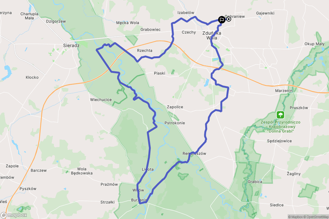 Janiszewice: mapa trasy - Poland