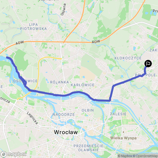 Wrocław: mapa trasy - Poland