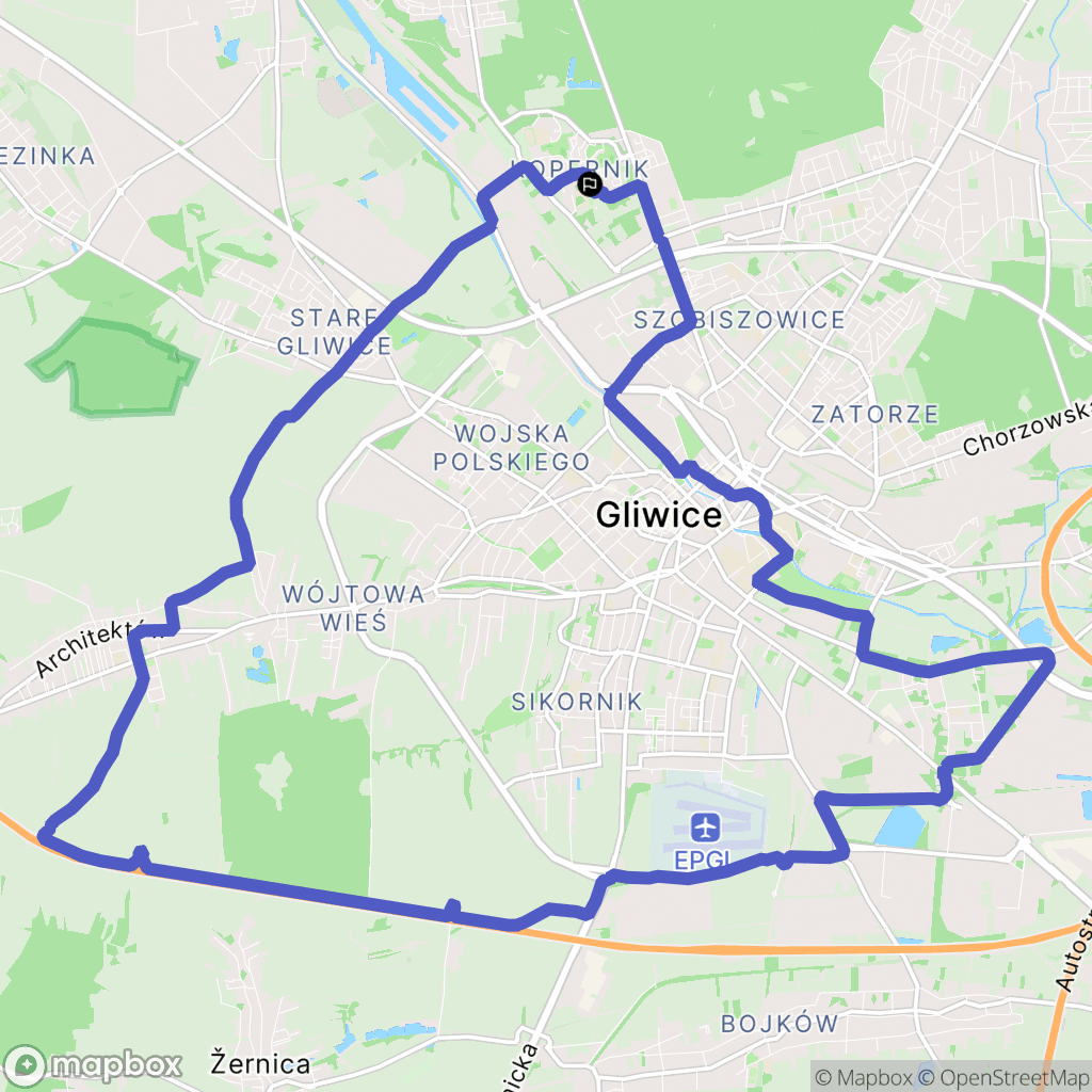 Gliwice: mapa trasy - Poland