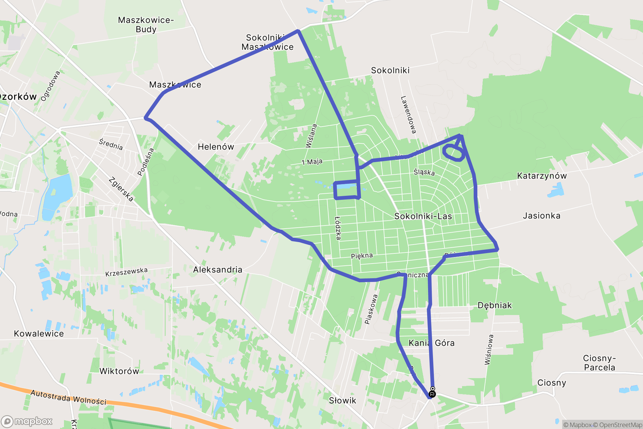 Kania Góra: mapa trasy - Poland