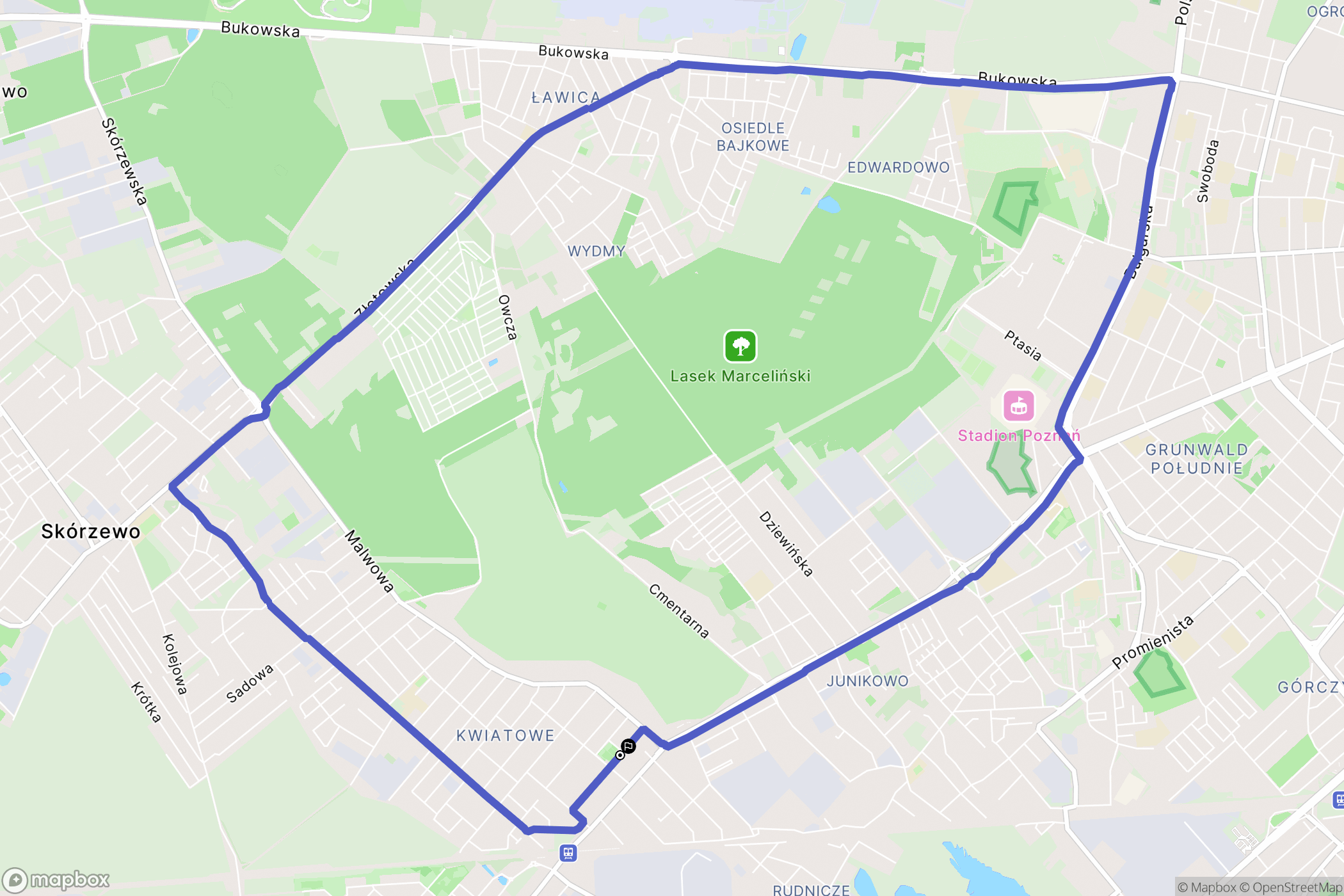 Poznań: mapa trasy - Poland