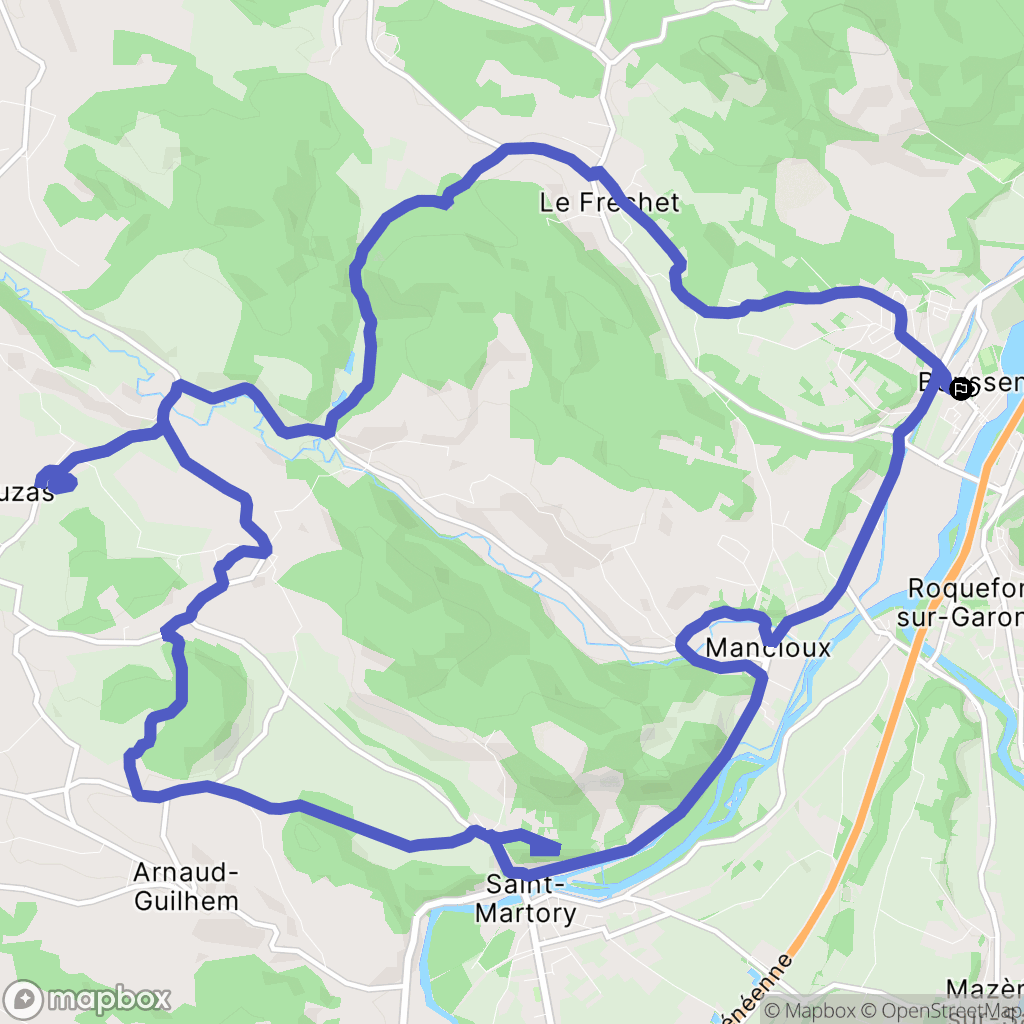 Boussens : carte du parcours de randonnée - France