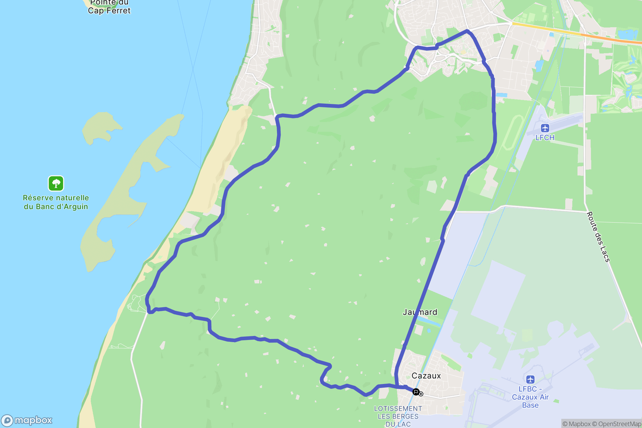 La Teste-de-Buch : carte du parcours de randonnée - France