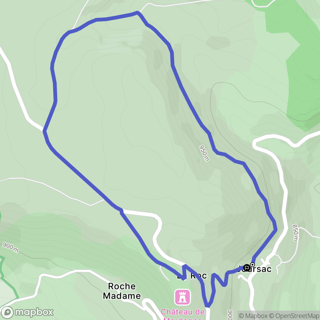 Joursac : carte du parcours de randonnée - France