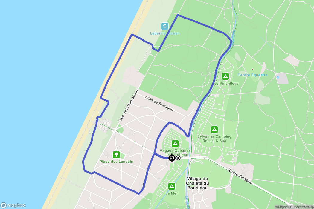 Labenne : carte du parcours de randonnée - France