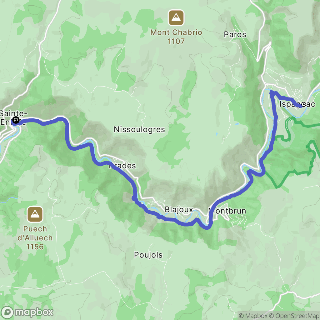 Ispagnac : carte du parcours de randonnée - France