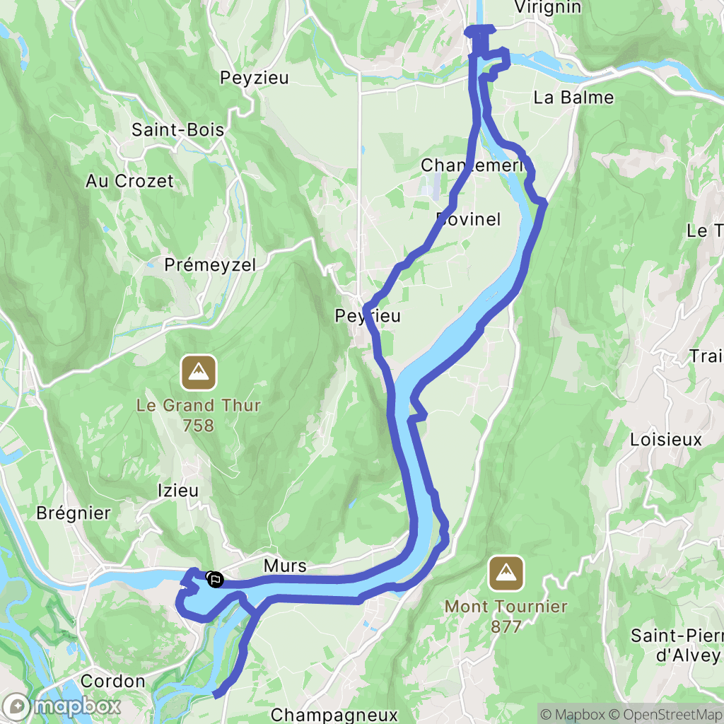 Murs-et-Gélignieux : carte du parcours de randonnée - France