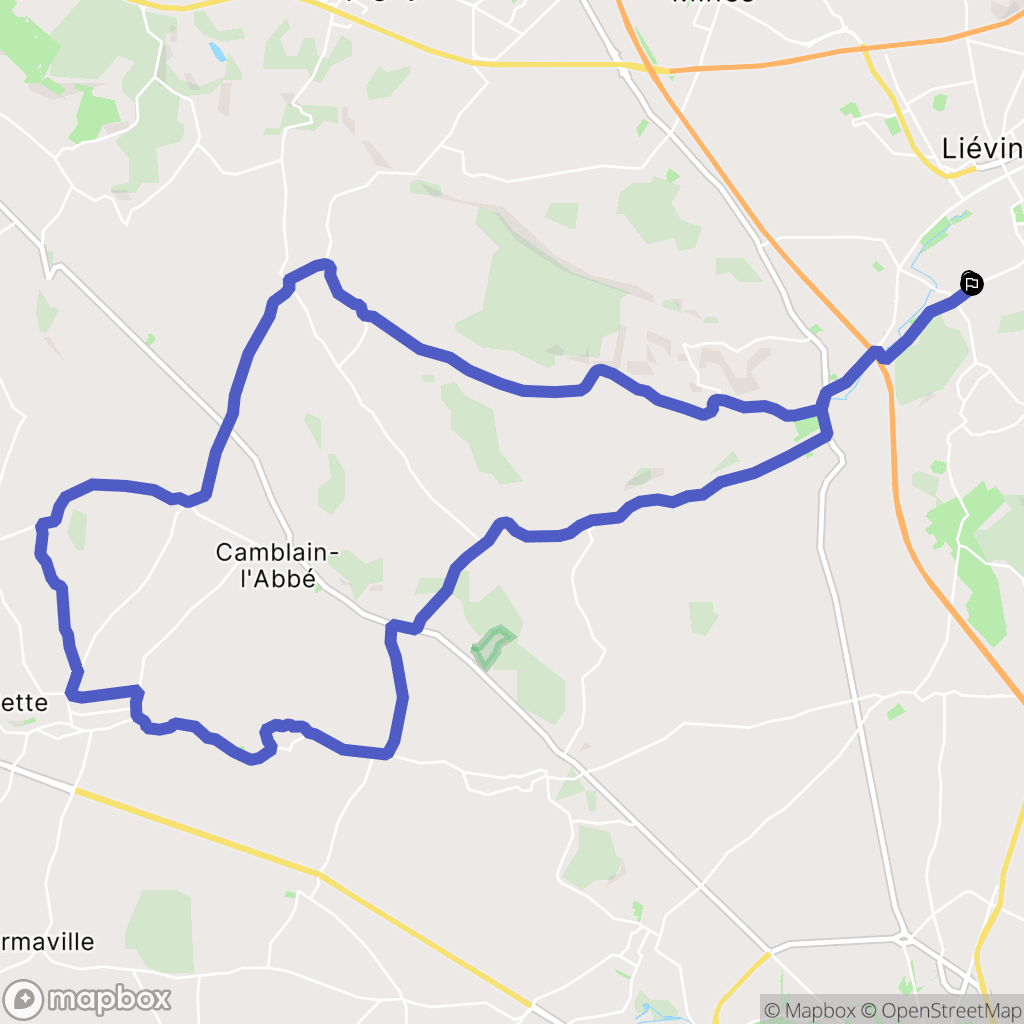 Liévin : carte du parcours de randonnée - France