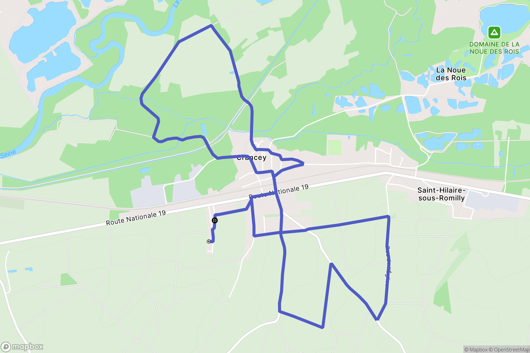 Crancey : carte du parcours de randonnée - France