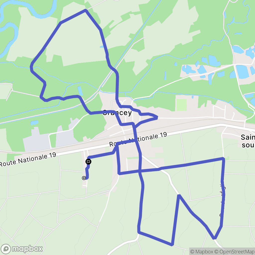 Crancey : carte du parcours de randonnée - France