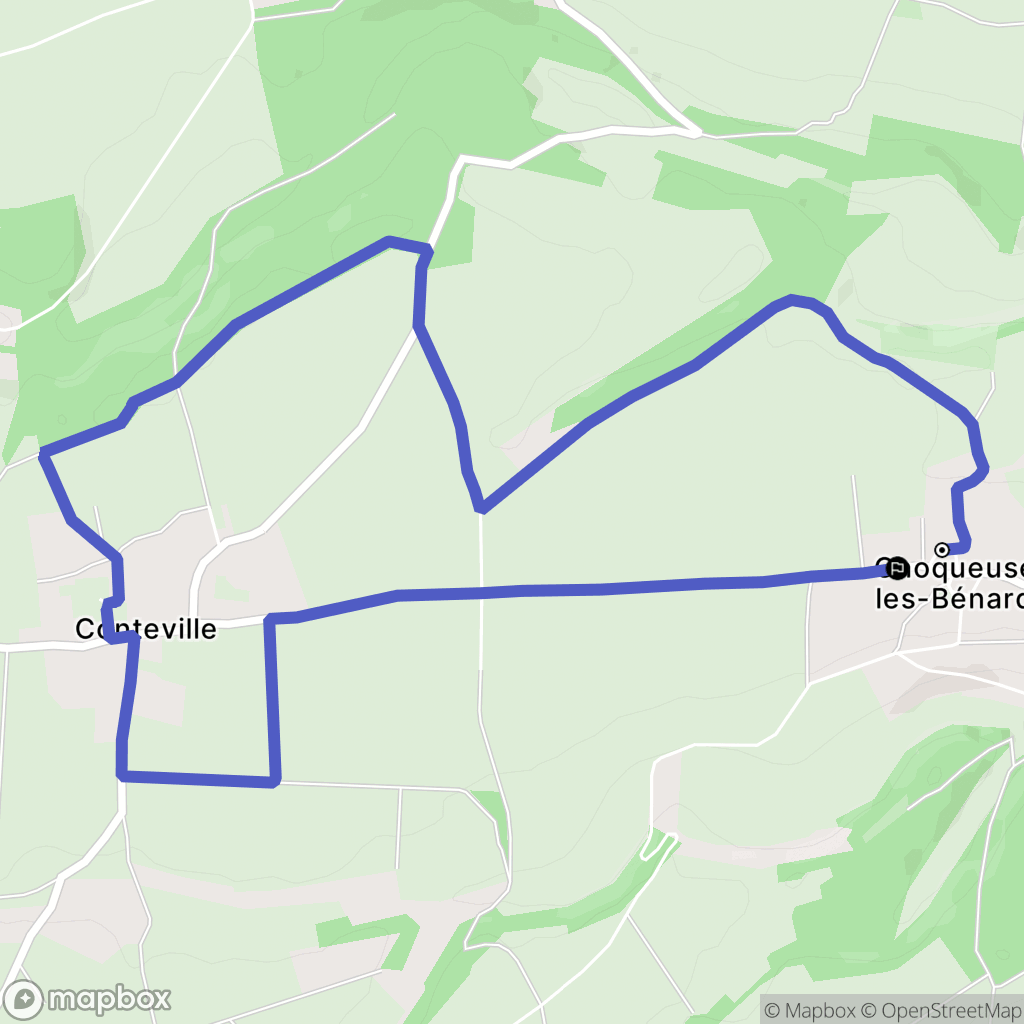 Choqueuse-les-Bénards : carte du parcours de randonnée - France
