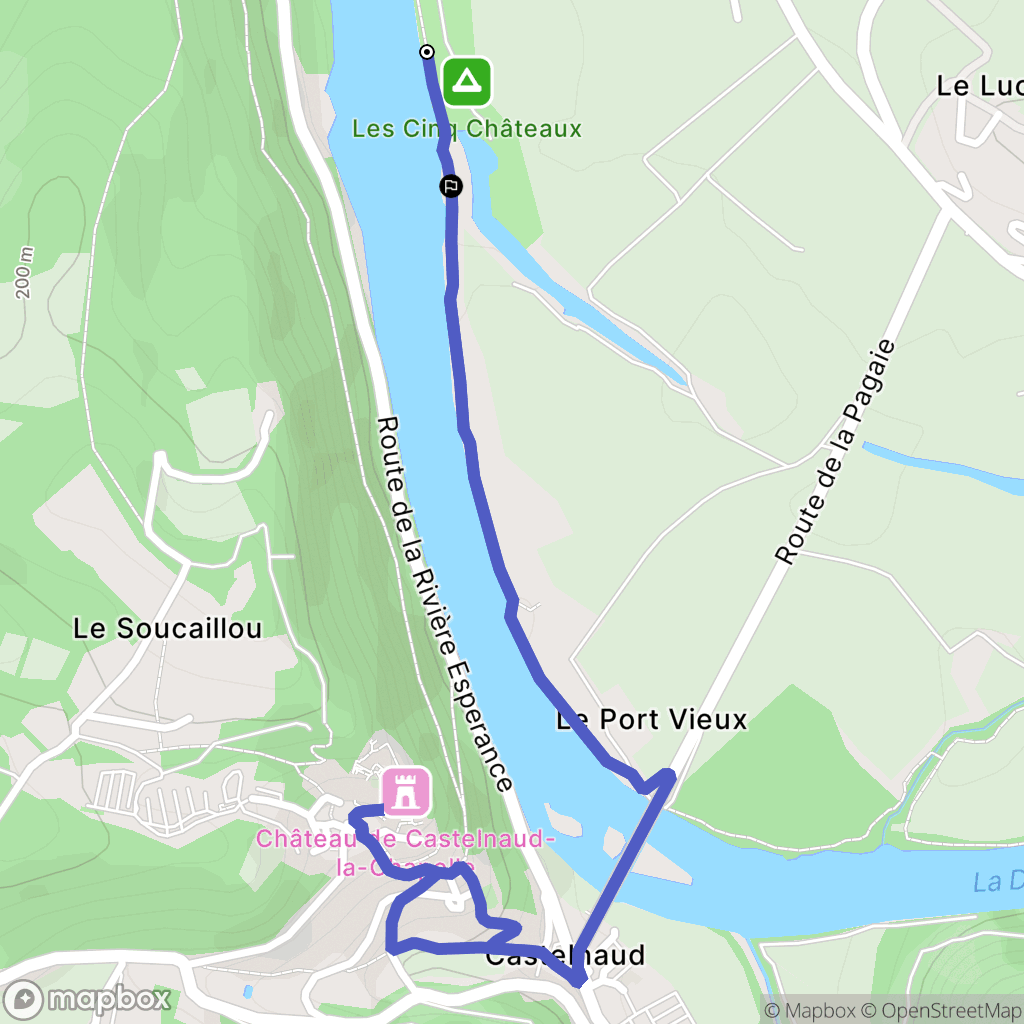Vézac : carte du parcours de randonnée - France
