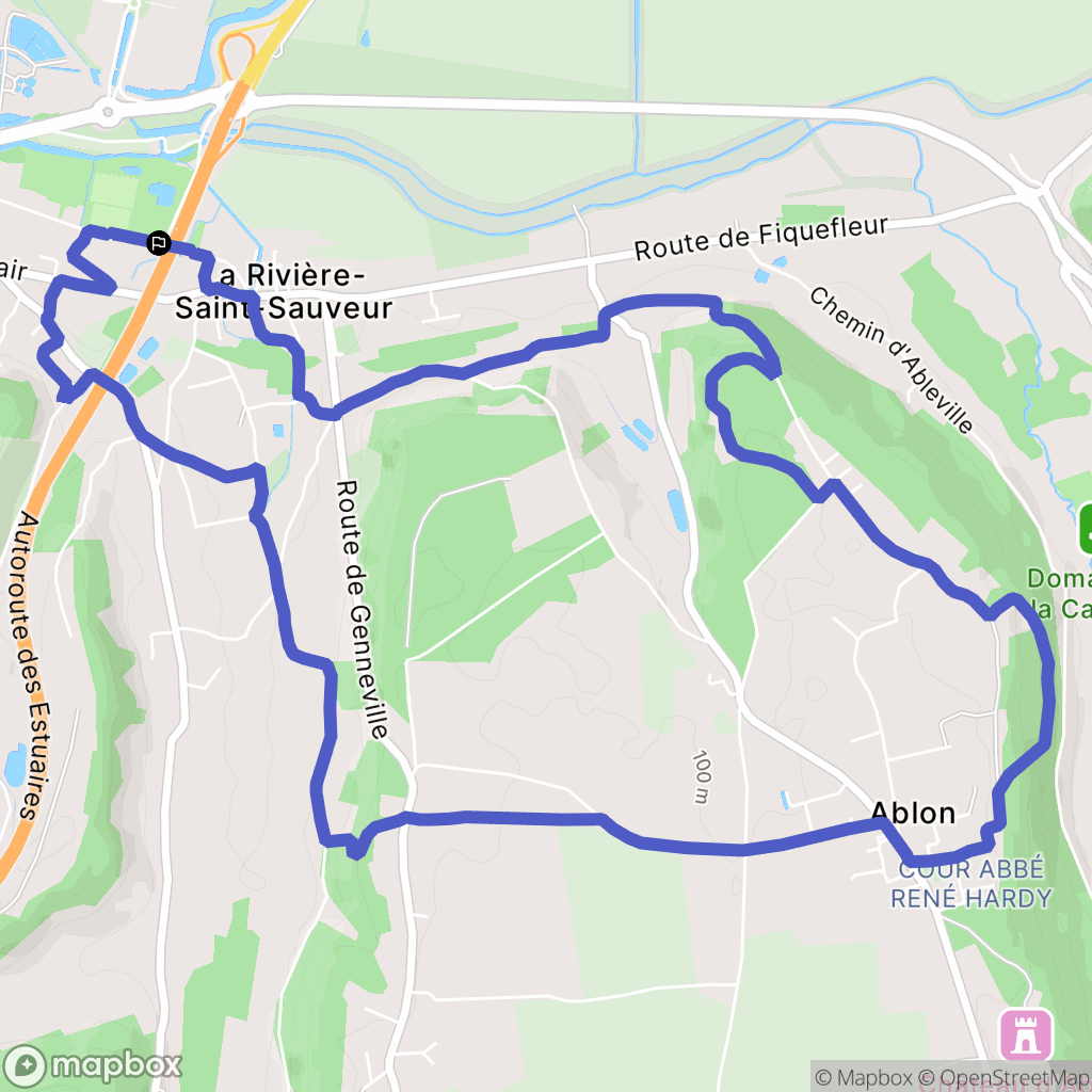 La Rivière-Saint-Sauveur : carte du parcours de randonnée - France
