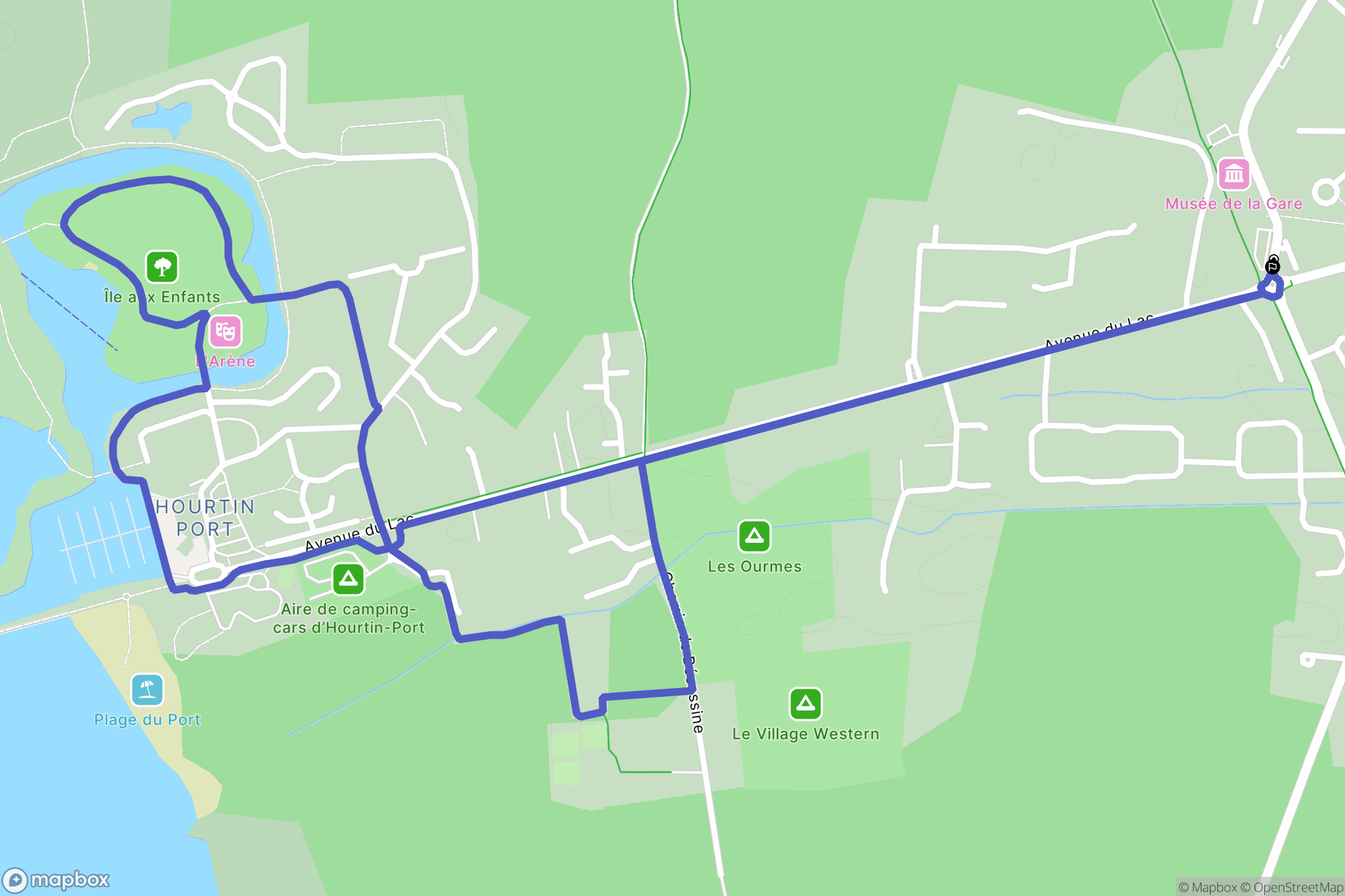Hourtin : carte du parcours de randonnée - France