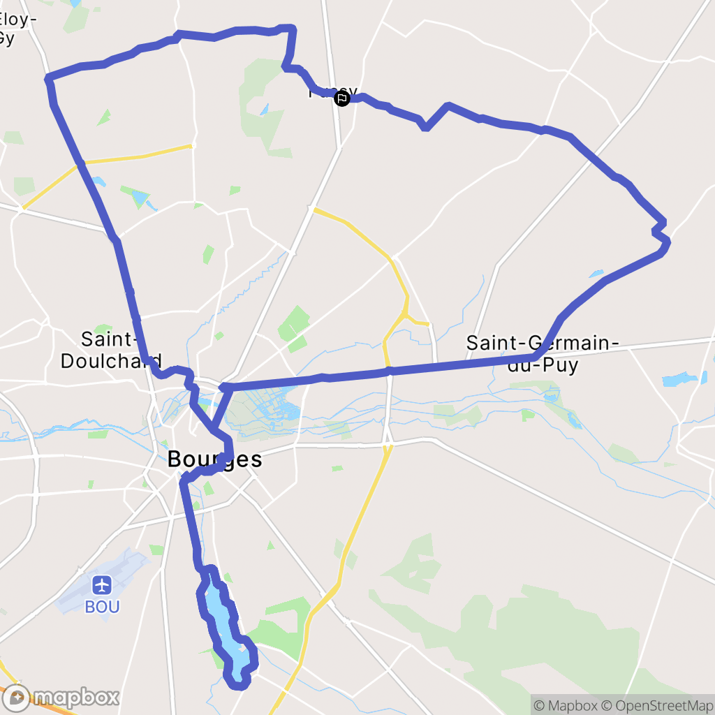 Fussy : carte du parcours de randonnée - France