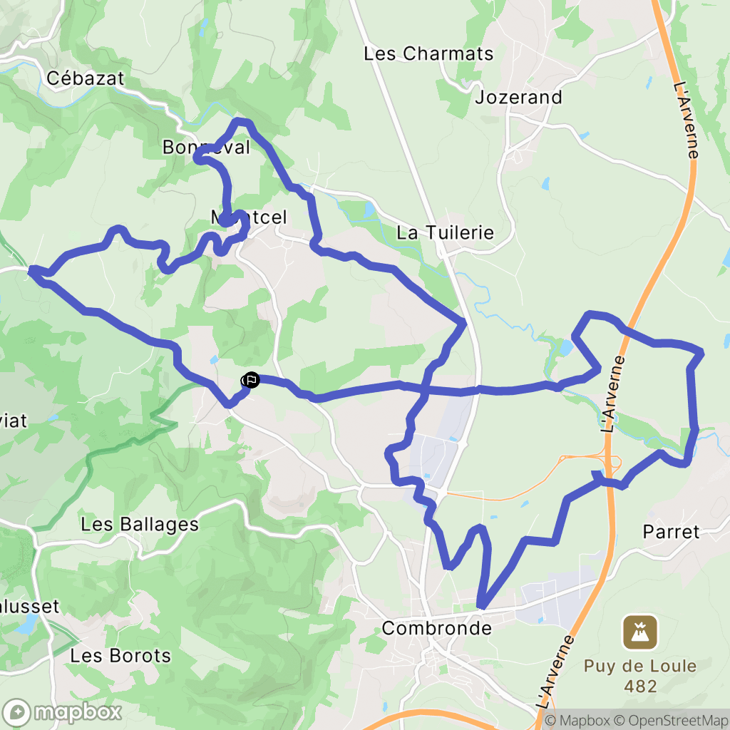 Montcel : carte du parcours de randonnée - France