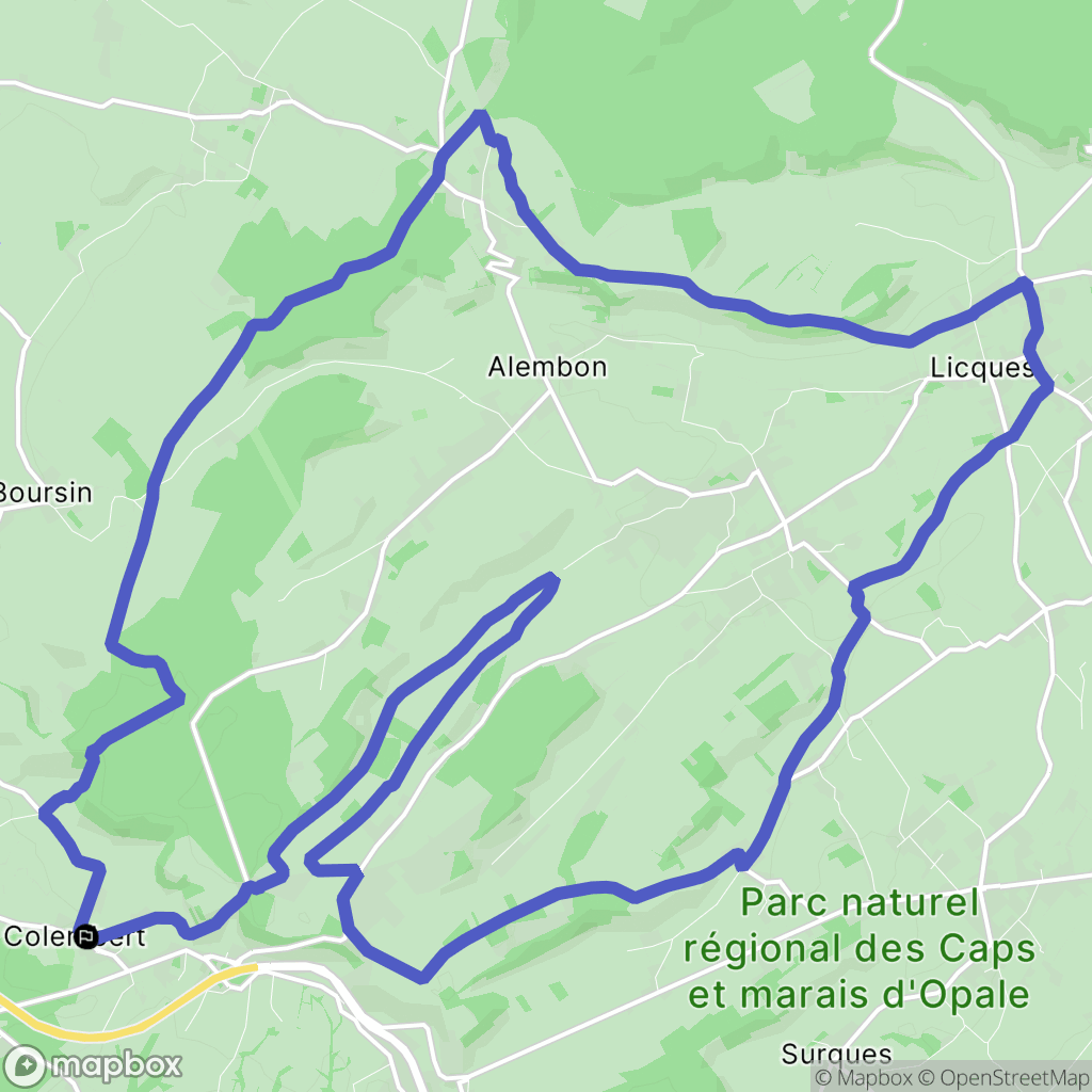 Colembert : carte du parcours de randonnée - France