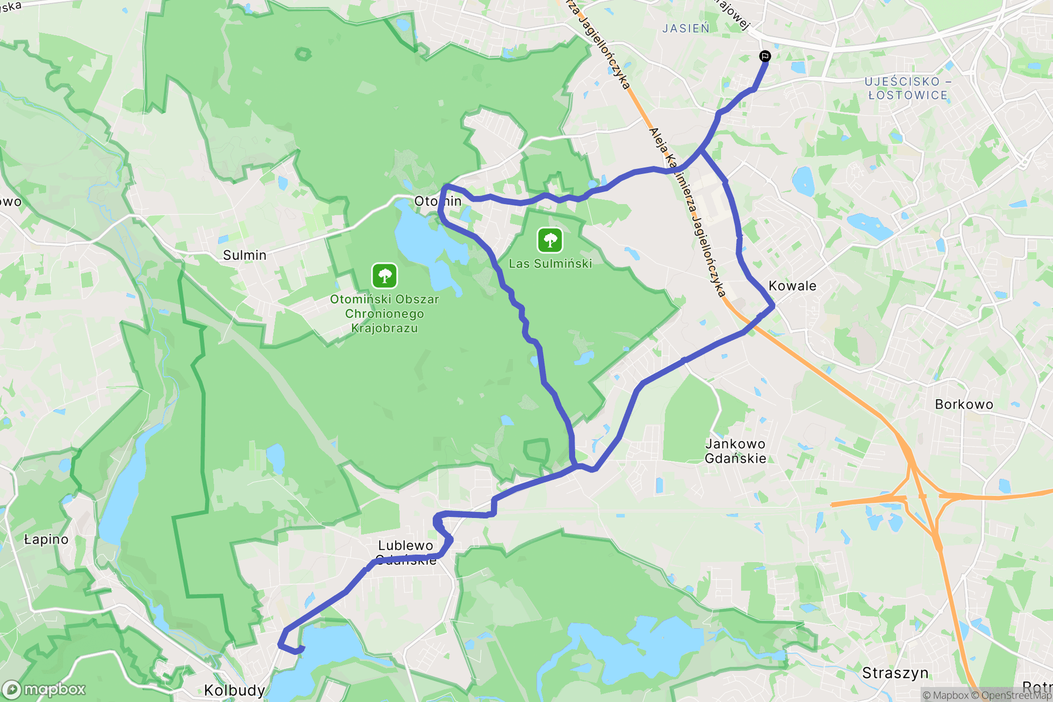 Gdańsk: mapa trasy - Poland