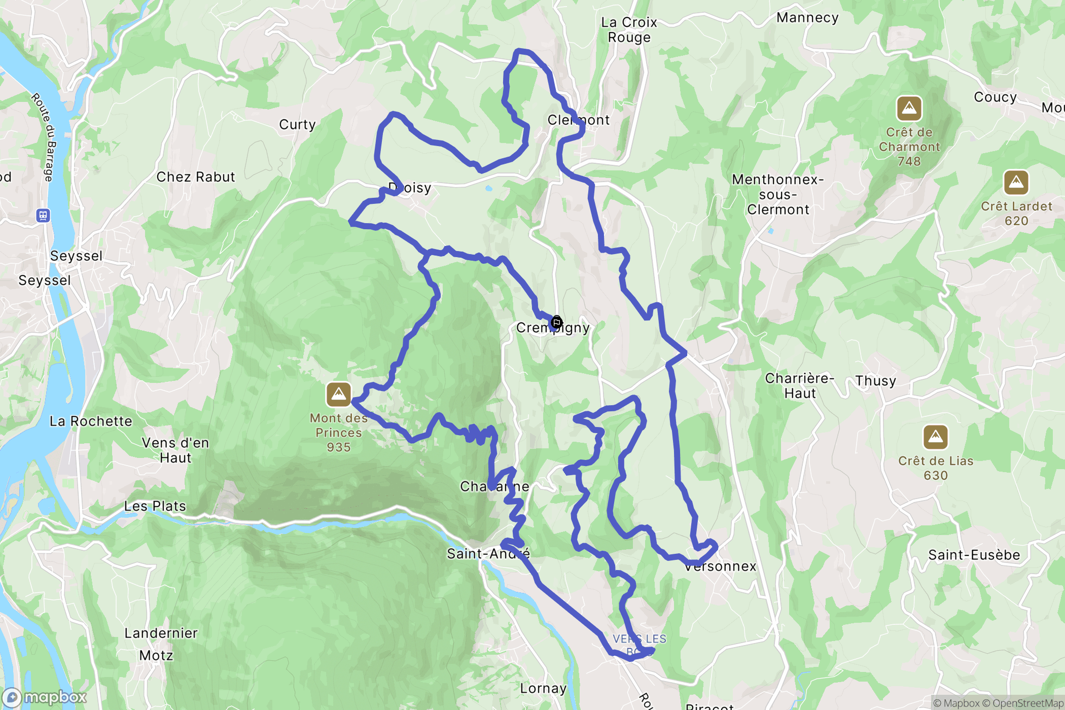 Crempigny-Bonneguête : carte du parcours de randonnée - France