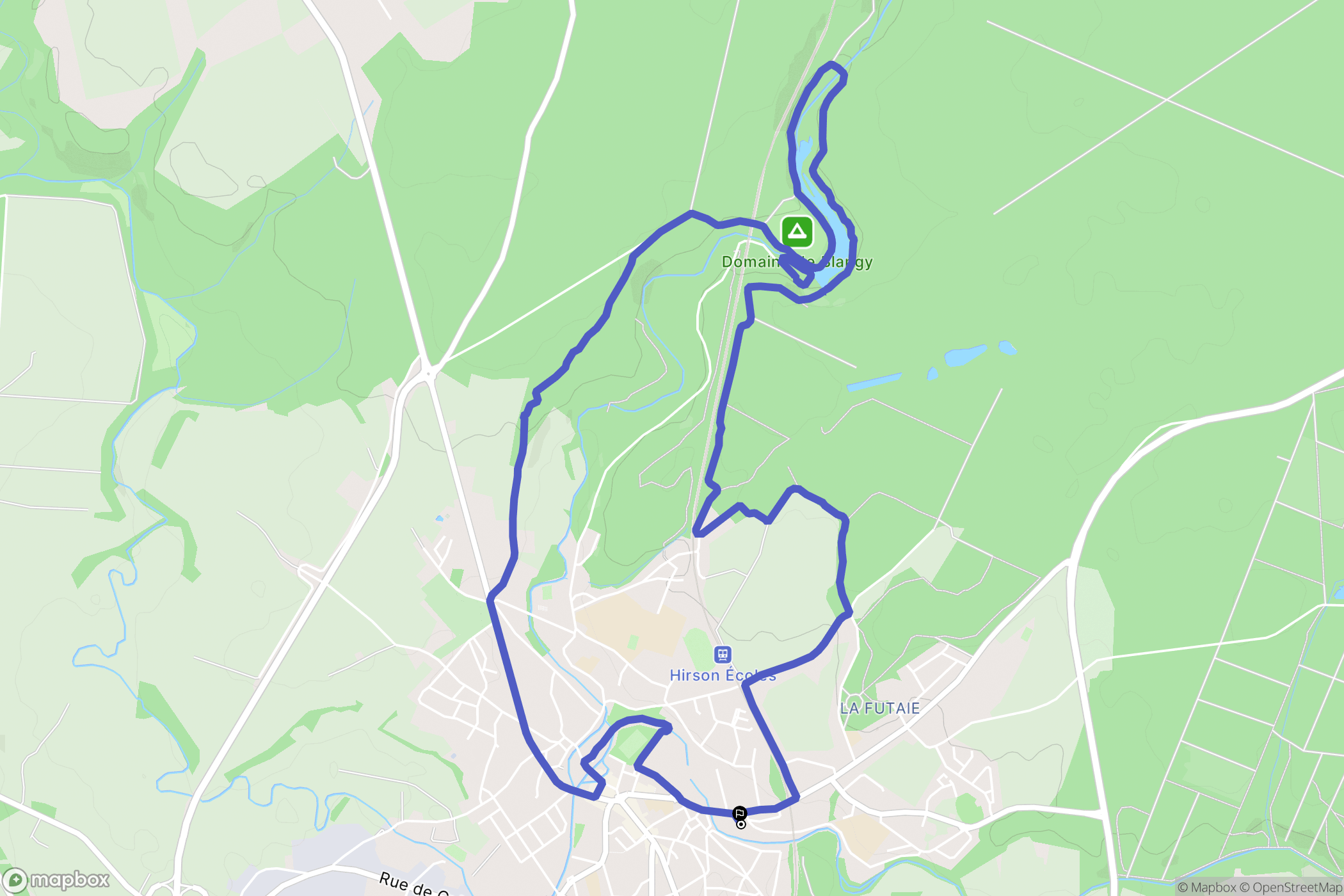 Hirson : carte du parcours de randonnée - France