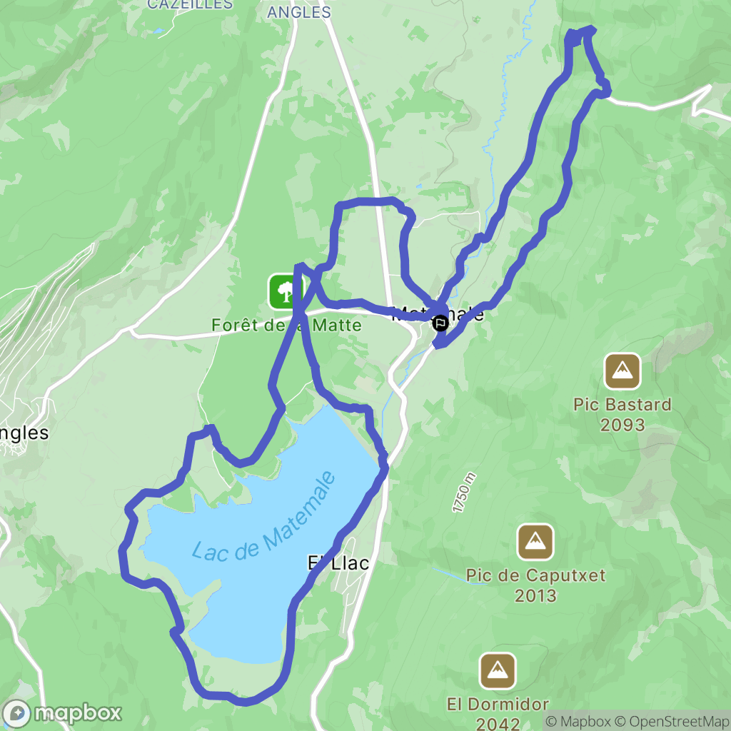 Matemale : carte du parcours de randonnée - France