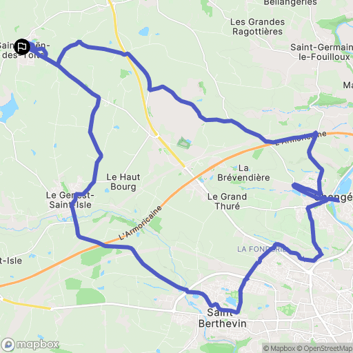 Saint-Ouën-des-Toits : carte du parcours de randonnée - France