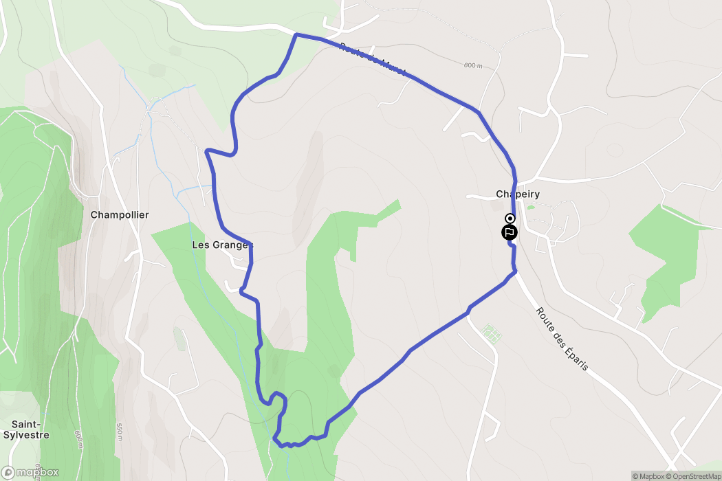Chapeiry : carte du parcours de randonnée - France