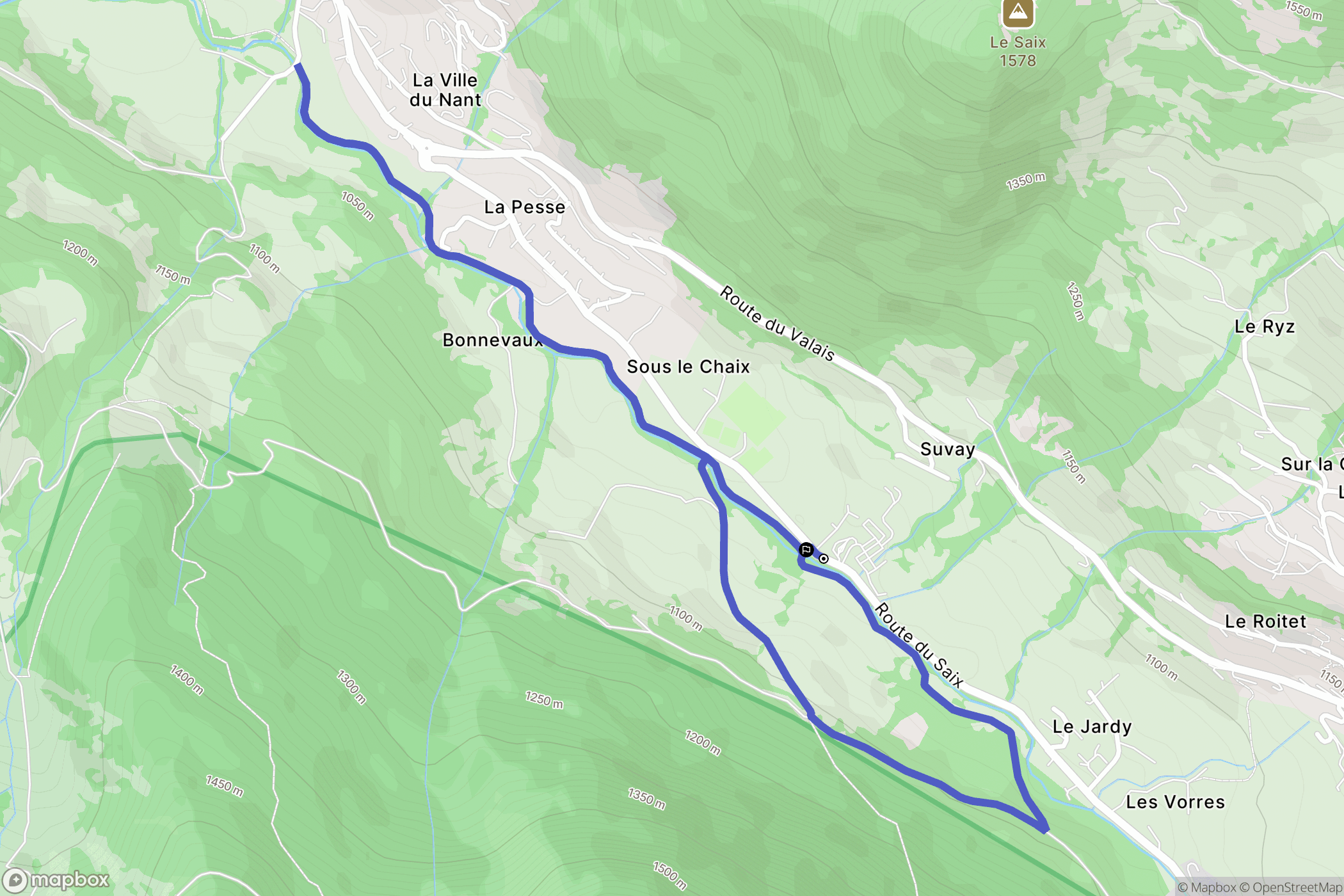 La Chapelle-d'Abondance : carte du parcours de randonnée - France