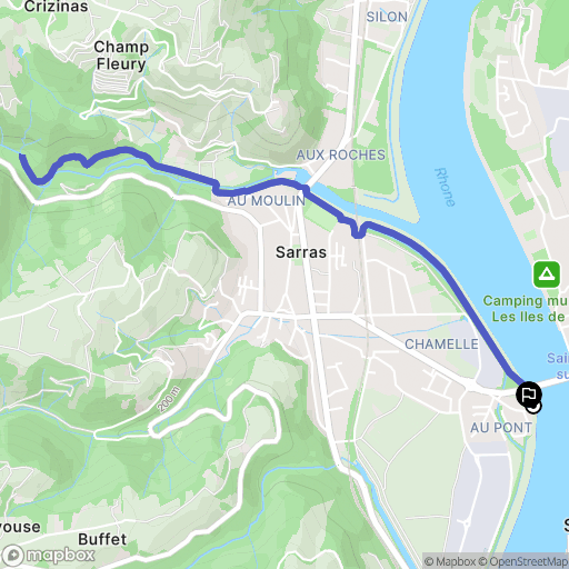 Sarras : carte du parcours de randonnée - France