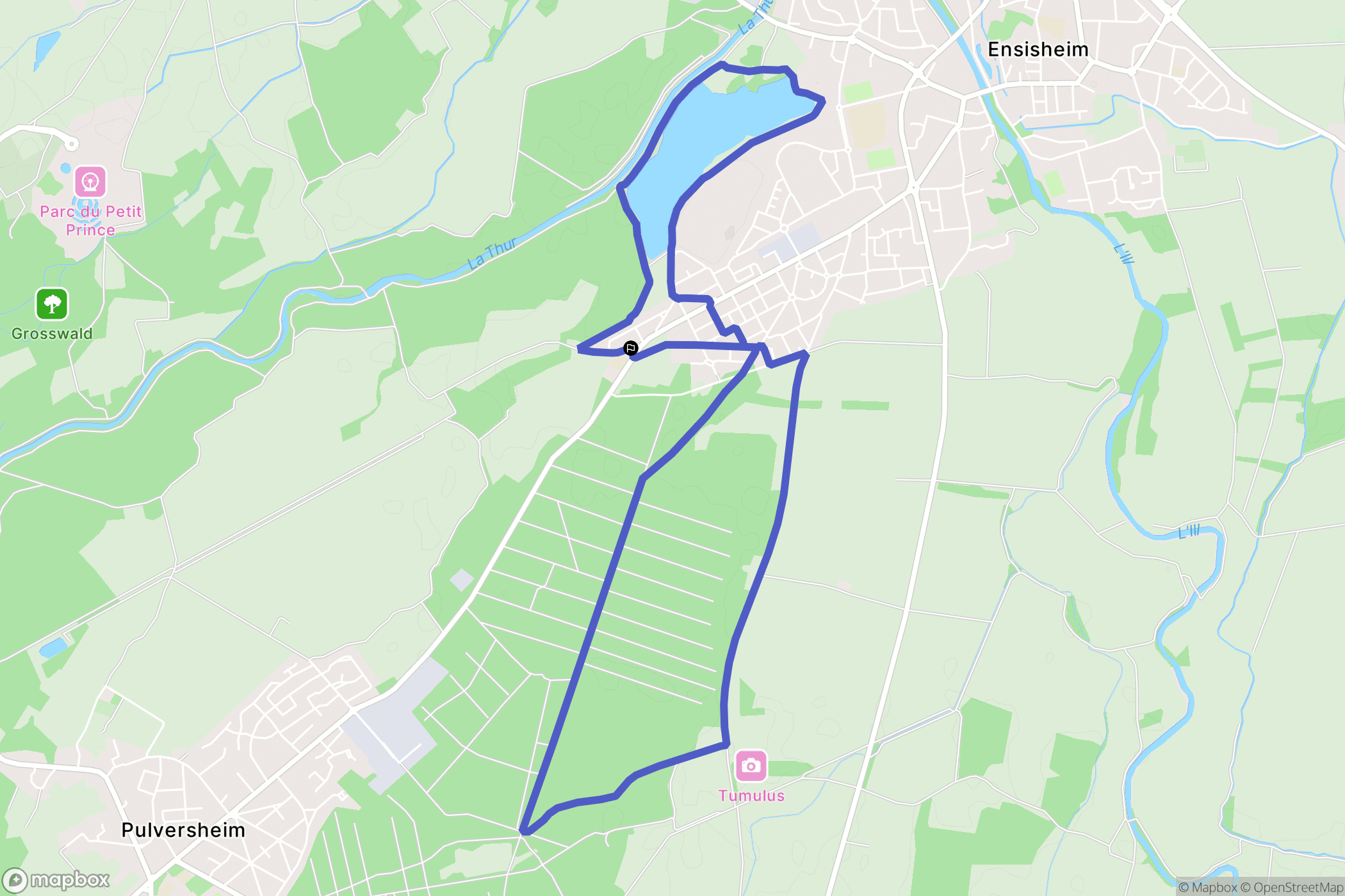 Ensisheim : carte du parcours de randonnée - France