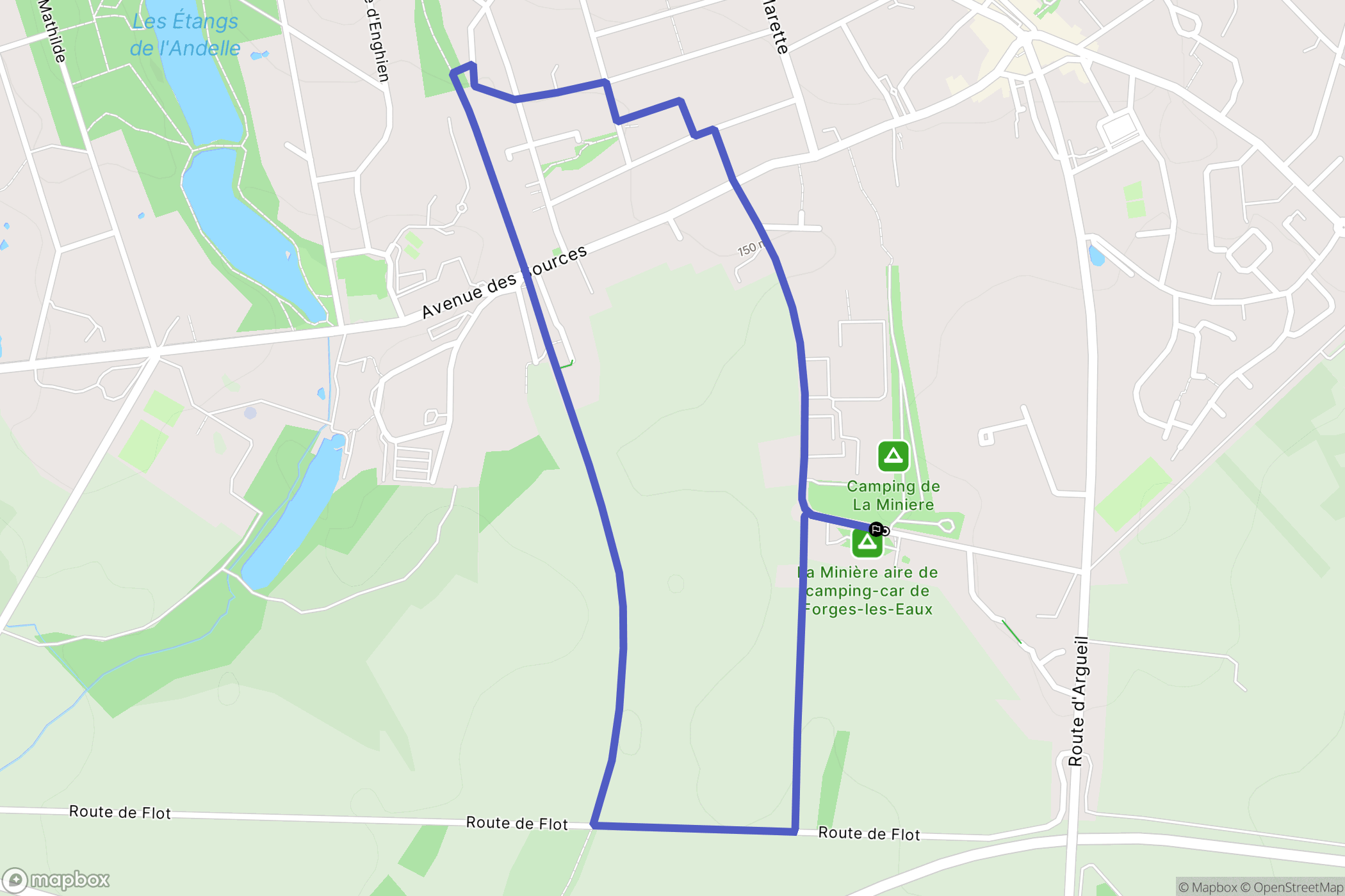 Forges-les-Eaux : carte du parcours de randonnée - France