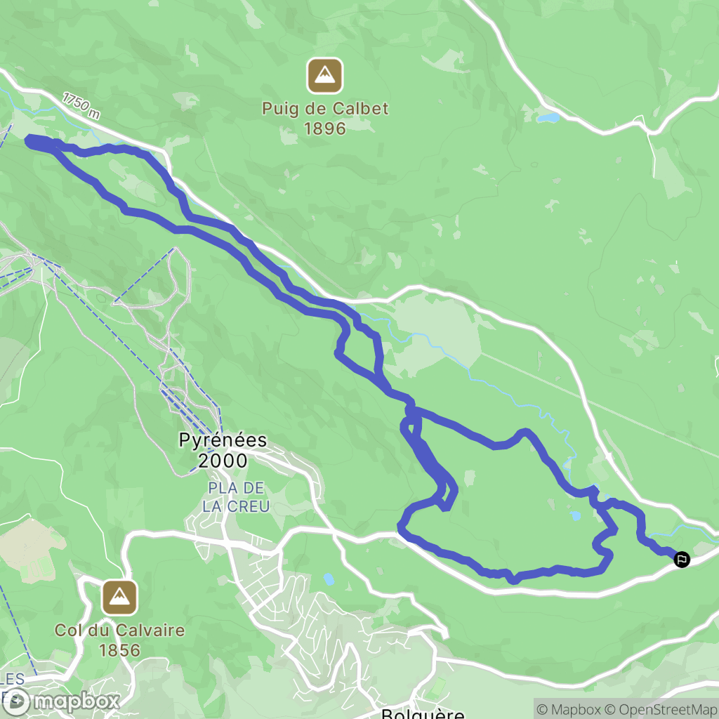 Bolquère : carte du parcours de randonnée - France