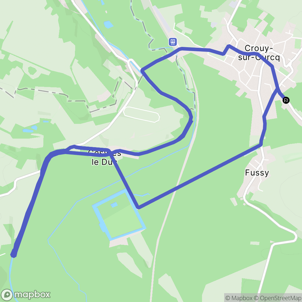 Crouy-sur-Ourcq : carte du parcours de randonnée - France