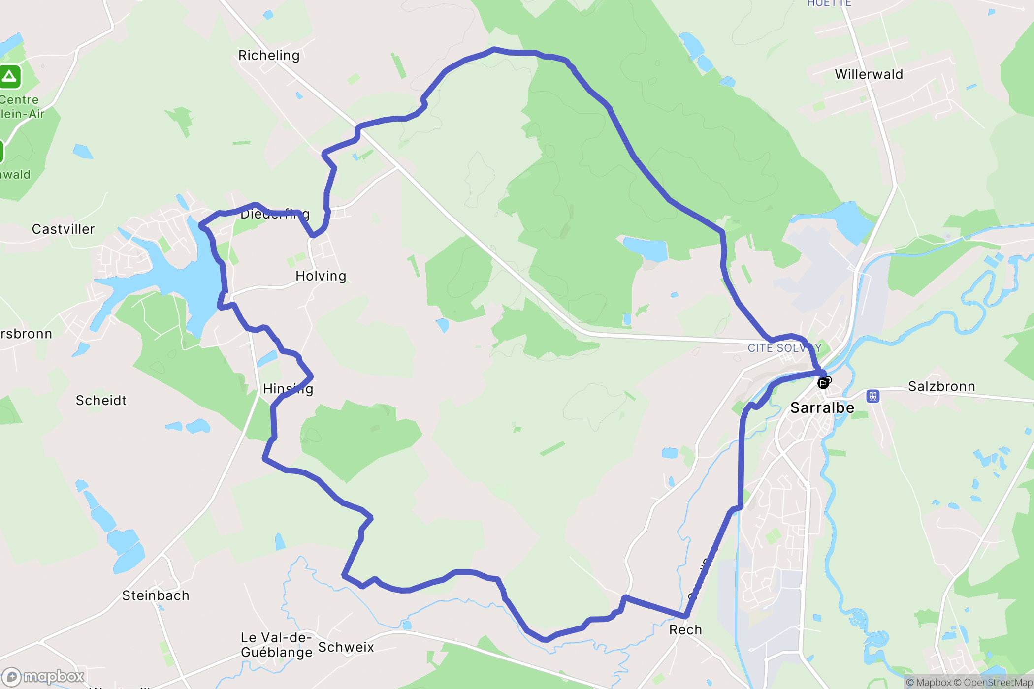 Sarralbe : carte du parcours de randonnée - France