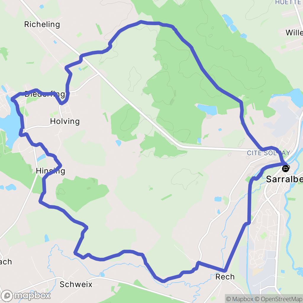 Sarralbe : carte du parcours de randonnée - France