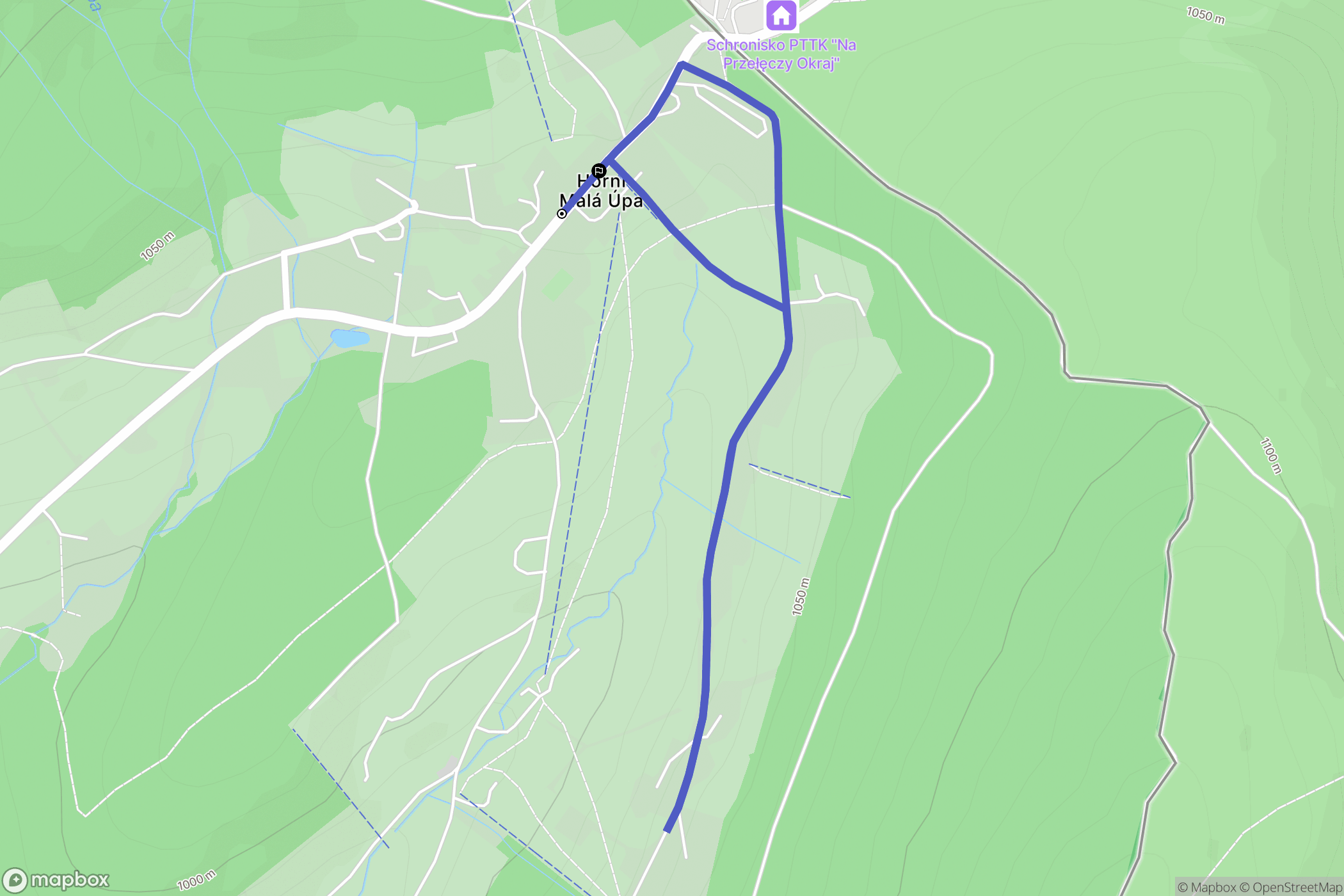 Malá Úpa: mapa trasy - Czechia