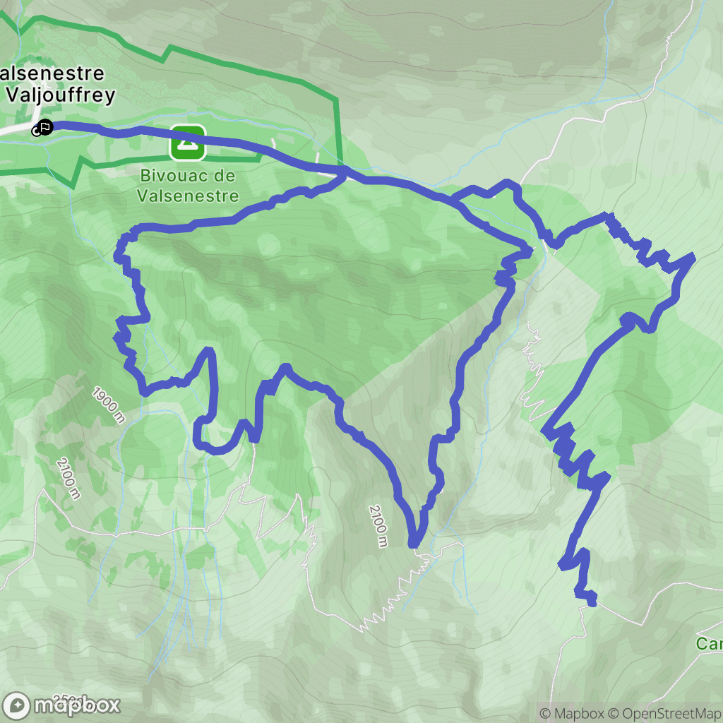 Valjouffrey : carte du parcours de randonnée - France