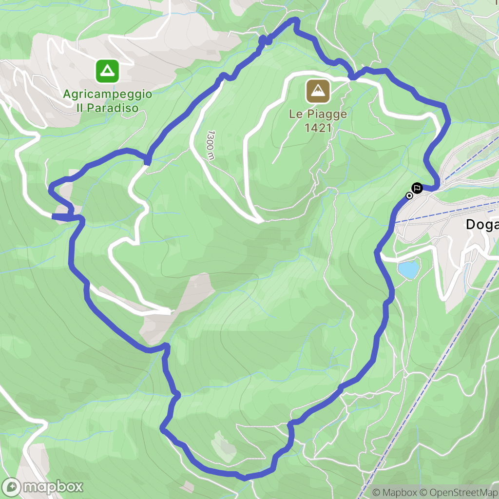 Doganaccia : carte du parcours de randonnée - Italy